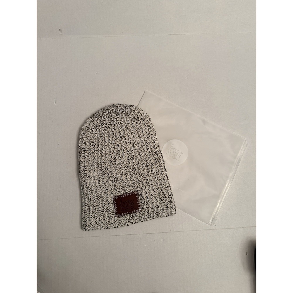 New In Bag Women's Love Your Melon Light Gray Beanie Hat One Size Cotton Stretch